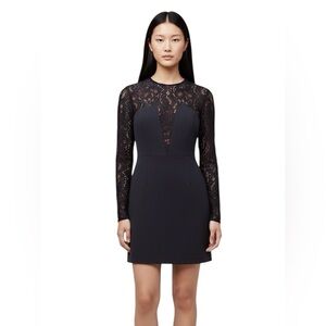 Aritzia Babaton Masaki Black Lace Crepe Cocktail Mini Dress Evening XS 0